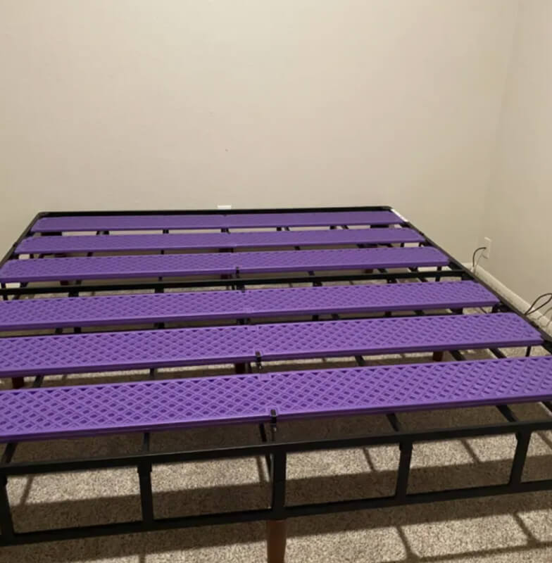 Upholstered Bed Frame Purple, Purple Bed Frame Reinforcement Kit Instructions